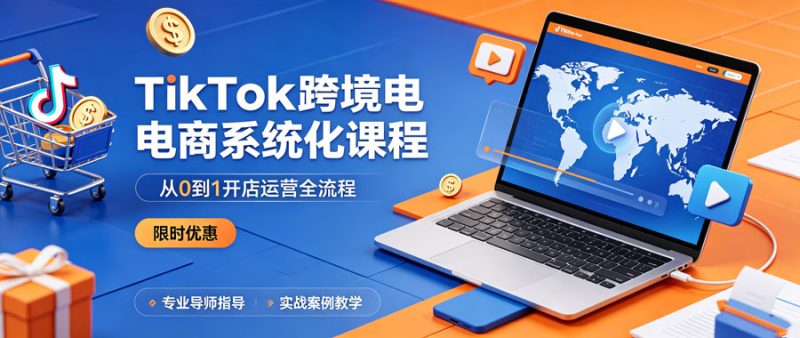 TikTok跨境电商系统化课程（从0到1开店运营全流程）-陪跑项目情报站